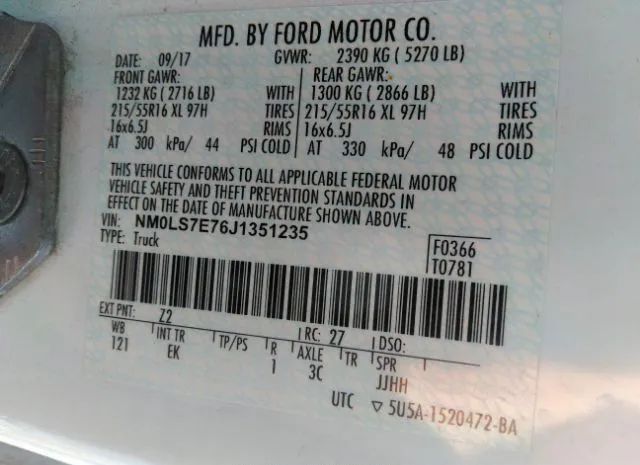 Photo 8 VIN: NM0LS7E76J1351235 - FORD TRANSIT CONNECT VAN 