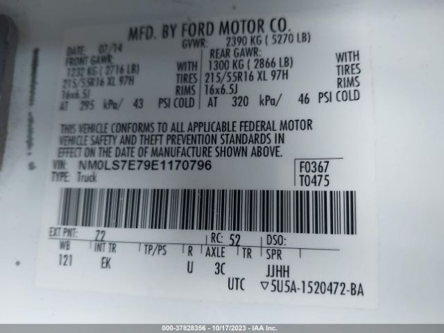 Photo 8 VIN: NM0LS7E79E1170796 - FORD TRANSIT CONNECT 