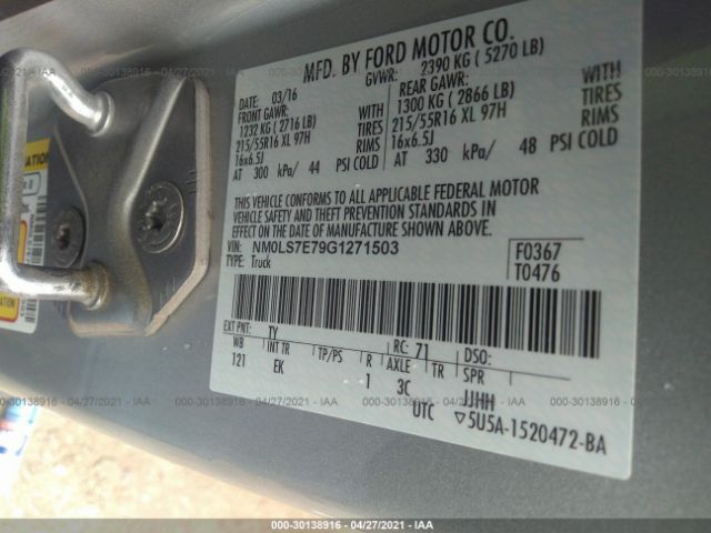 Photo 8 VIN: NM0LS7E79G1271503 - FORD TRANSIT CONNECT 