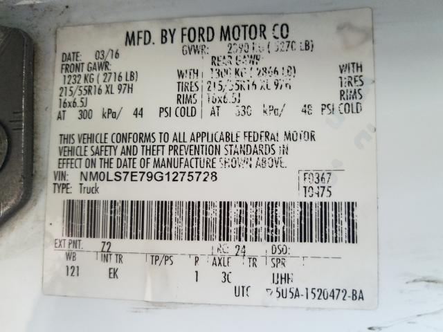 Photo 9 VIN: NM0LS7E79G1275728 - FORD TRANSIT CO 