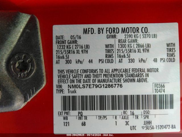 Photo 8 VIN: NM0LS7E79G1286776 - FORD TRANSIT CONNECT 