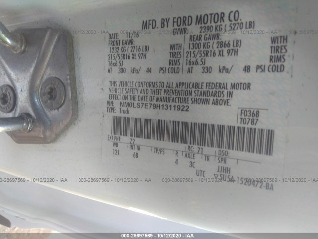 Photo 8 VIN: NM0LS7E79H1311922 - FORD TRANSIT CONNECT VAN 