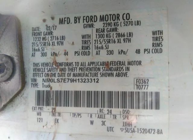 Photo 8 VIN: NM0LS7E79H1323312 - FORD TRANSIT CONNECT VAN 