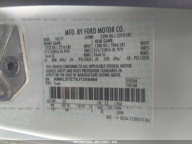 Photo 8 VIN: NM0LS7E79J1354484 - FORD TRANSIT CONNECT VAN 