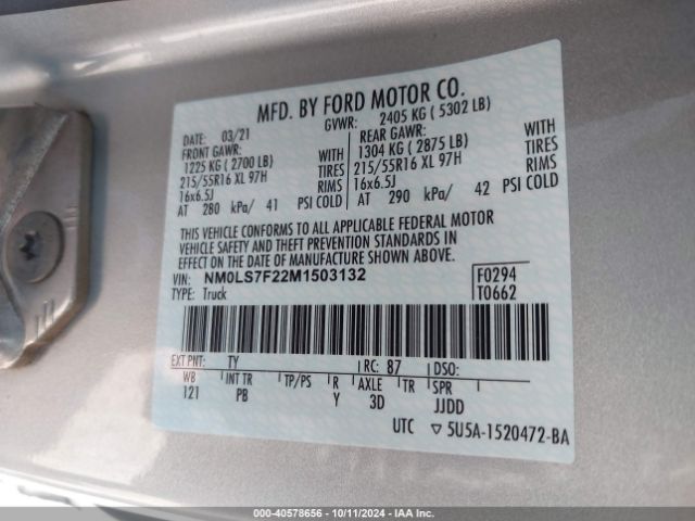 Photo 8 VIN: NM0LS7F22M1503132 - FORD TRANSIT CONNECT 