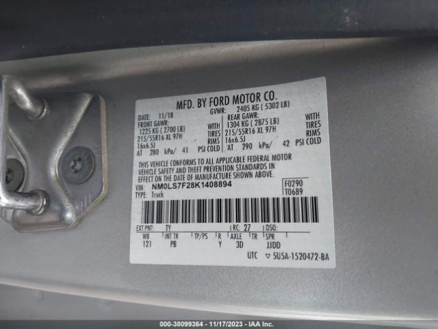 Photo 8 VIN: NM0LS7F28K1408894 - FORD TRANSIT CONNECT 