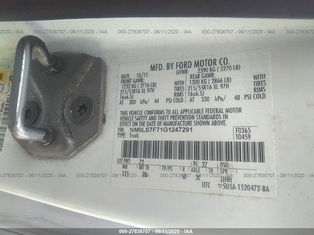 Photo 8 VIN: NM0LS7F71G1247291 - FORD TRANSIT CONNECT 