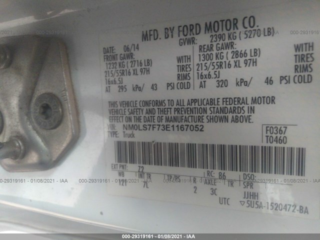 Photo 8 VIN: NM0LS7F73E1167052 - FORD TRANSIT CONNECT 