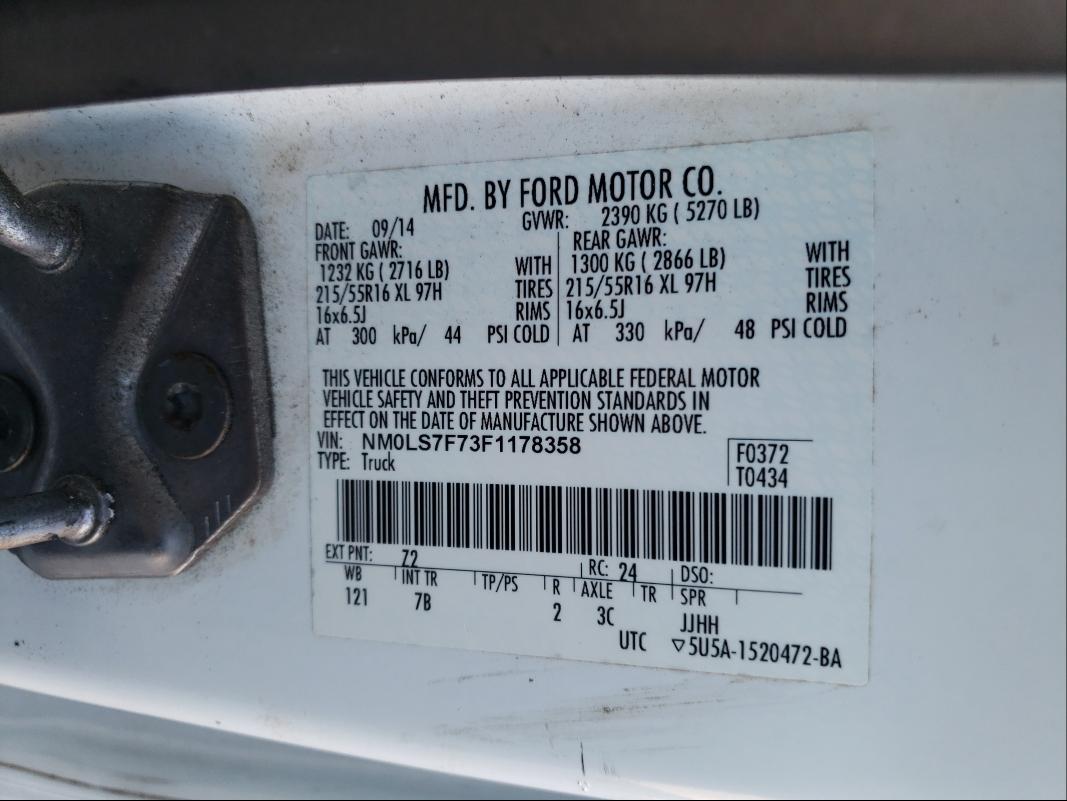 Photo 9 VIN: NM0LS7F73F1178358 - FORD TRANSIT CO 