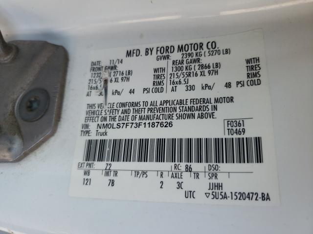 Photo 9 VIN: NM0LS7F73F1187626 - FORD TRANSIT CO 