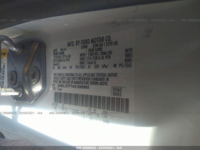 Photo 8 VIN: NM0LS7F74G1288885 - FORD TRANSIT CONNECT 