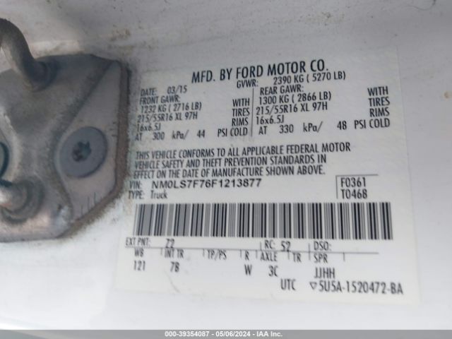 Photo 8 VIN: NM0LS7F76F1213877 - FORD TRANSIT CONNECT 