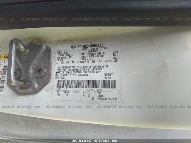 Photo 8 VIN: NM0LS7F76G1262658 - FORD TRANSIT CONNECT 