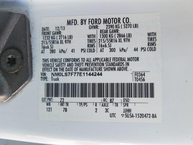 Photo 9 VIN: NM0LS7F77E1144244 - FORD TRANSIT CO 