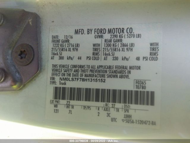 Photo 8 VIN: NM0LS7F78H1315152 - FORD TRANSIT CONNECT VAN 