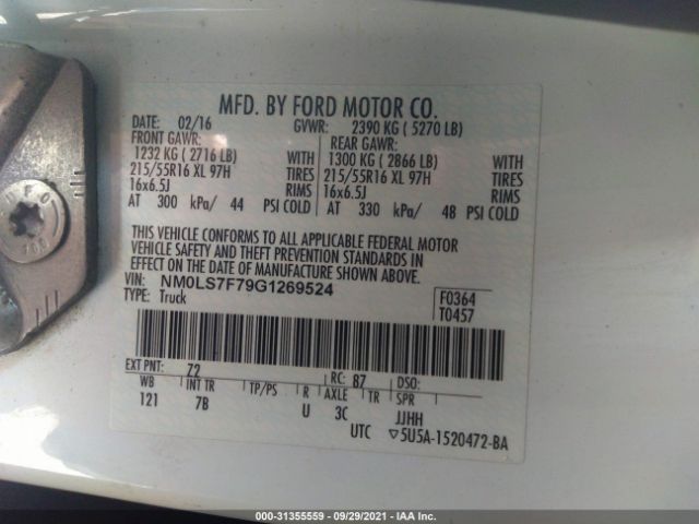 Photo 8 VIN: NM0LS7F79G1269524 - FORD TRANSIT CONNECT 