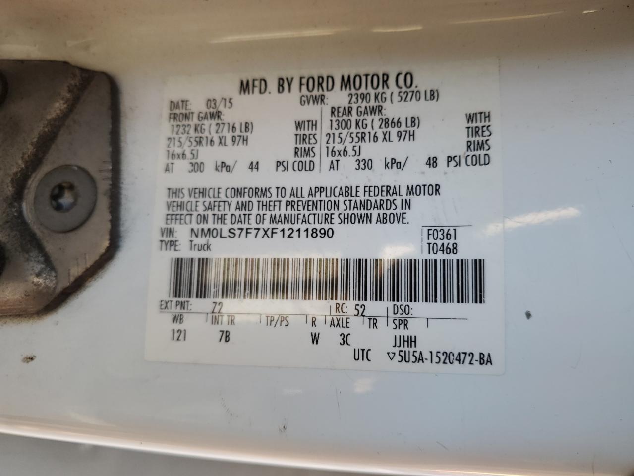 Photo 11 VIN: NM0LS7F7XF1211890 - FORD TRANSIT 