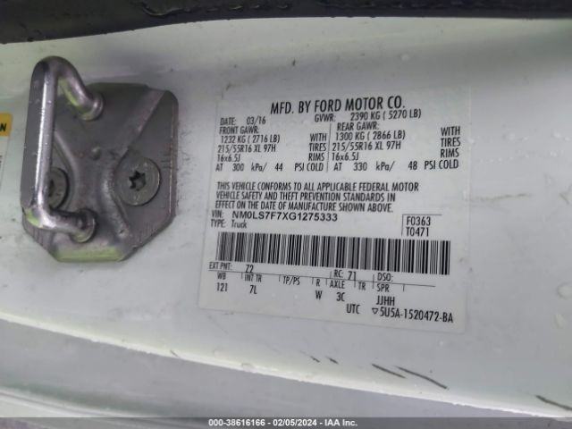 Photo 8 VIN: NM0LS7F7XG1275333 - FORD TRANSIT CONNECT 