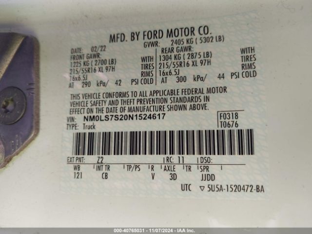 Photo 8 VIN: NM0LS7S20N1524617 - FORD TRANSIT CONNECT 