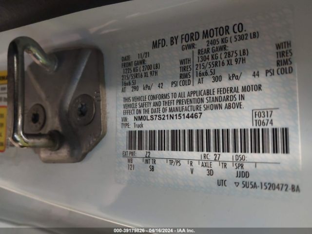 Photo 8 VIN: NM0LS7S21N1514467 - FORD TRANSIT CONNECT 