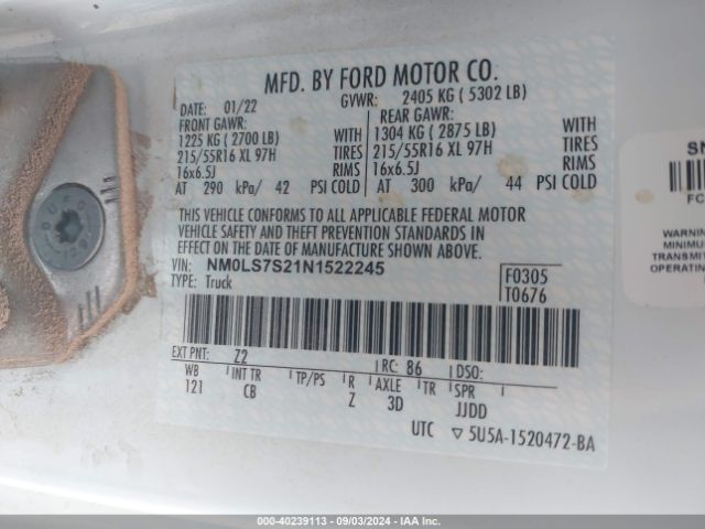 Photo 8 VIN: NM0LS7S21N1522245 - FORD TRANSIT CONNECT 