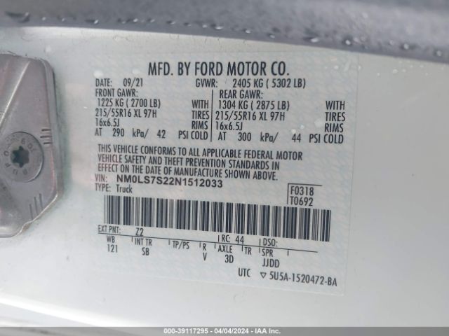 Photo 8 VIN: NM0LS7S22N1512033 - FORD TRANSIT CONNECT 