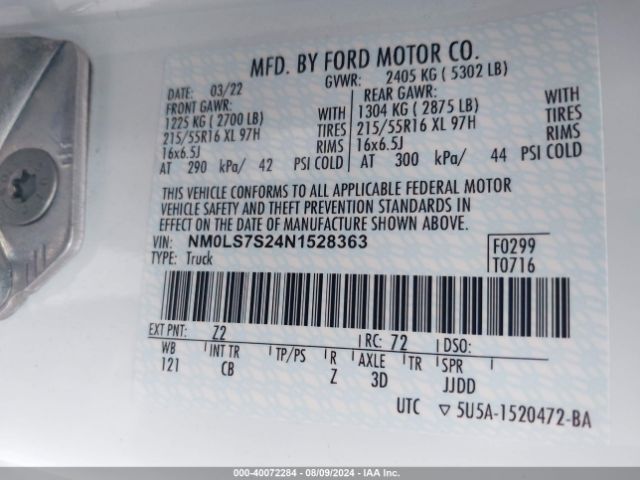 Photo 8 VIN: NM0LS7S24N1528363 - FORD TRANSIT CONNECT 