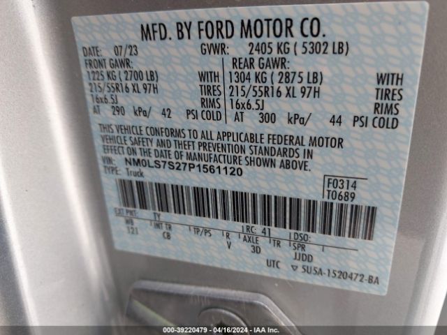 Photo 8 VIN: NM0LS7S27P1561120 - FORD TRANSIT CONNECT 