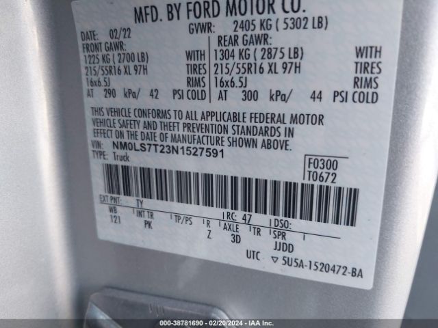 Photo 8 VIN: NM0LS7T23N1527591 - FORD TRANSIT CONNECT 