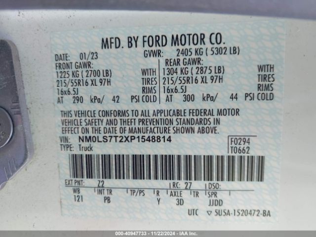 Photo 8 VIN: NM0LS7T2XP1548814 - FORD TRANSIT CONNECT 