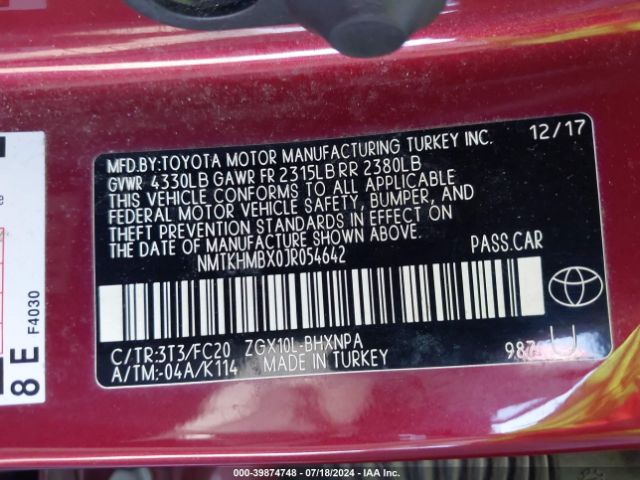 Photo 8 VIN: NMTKHMBX0JR054642 - TOYOTA C-HR 