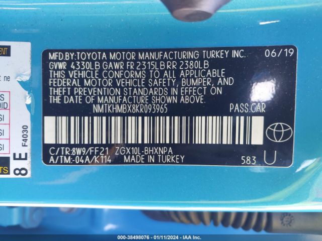 Photo 8 VIN: NMTKHMBX8KR093965 - TOYOTA C-HR 