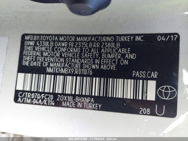 Photo 8 VIN: NMTKHMBX9JR011076 - TOYOTA C-HR 