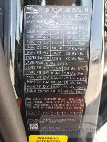 Photo 13 VIN: SADFJ2FX5K1Z47172 - JAGUAR E-PACE 