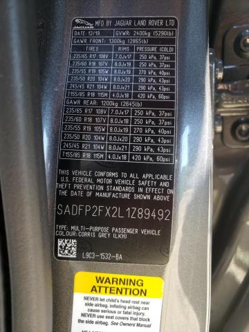 Photo 9 VIN: SADFP2FX2L1Z89492 - JAGUAR E-PACE SE 