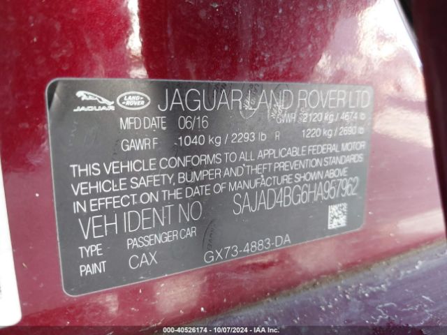 Photo 8 VIN: SAJAD4BG6HA957962 - JAGUAR XE 