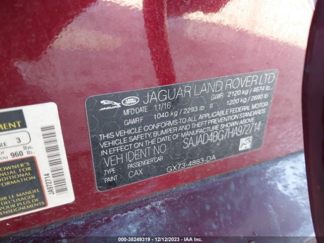 Photo 8 VIN: SAJAD4BG7HA972714 - JAGUAR XE 