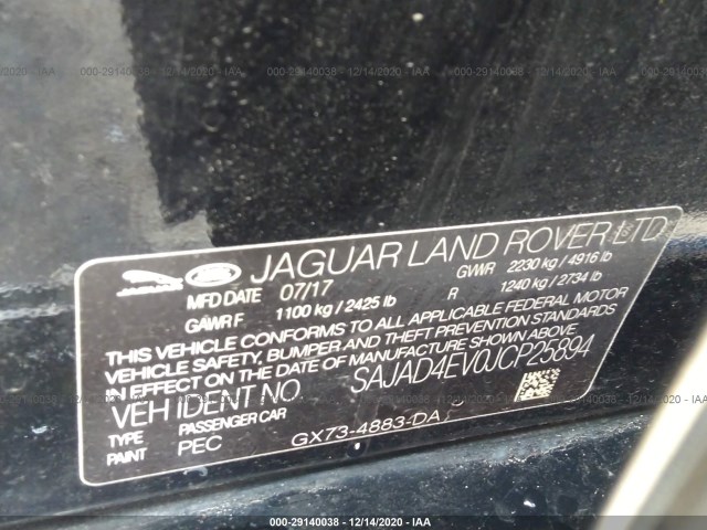 Photo 8 VIN: SAJAD4EV0JCP25894 - JAGUAR XE 