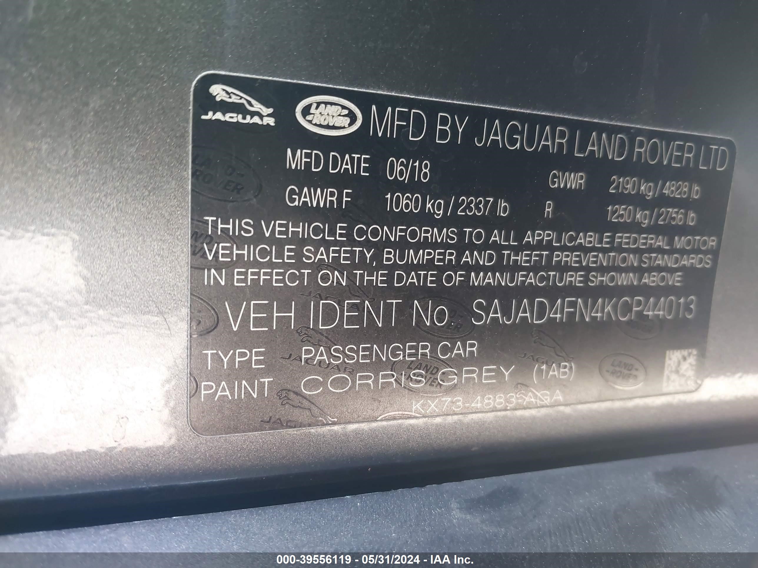 Photo 8 VIN: SAJAD4FN4KCP44013 - JAGUAR XE 