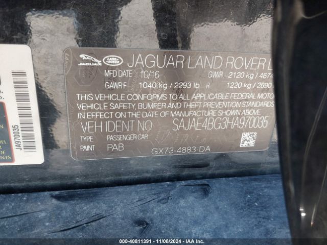 Photo 8 VIN: SAJAE4BG3HA970035 - JAGUAR XE 