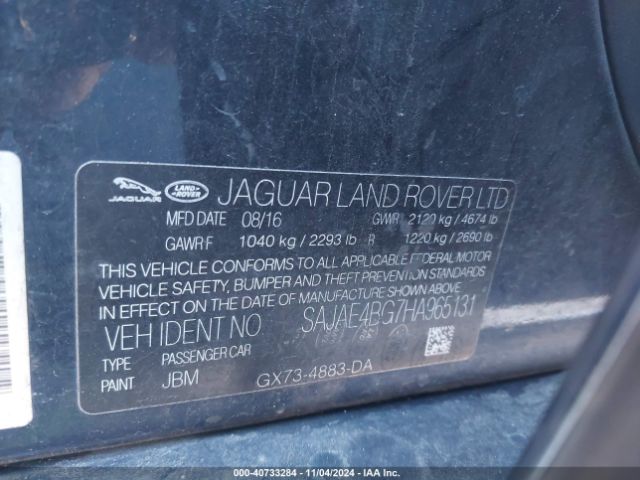 Photo 8 VIN: SAJAE4BG7HA965131 - JAGUAR XE 