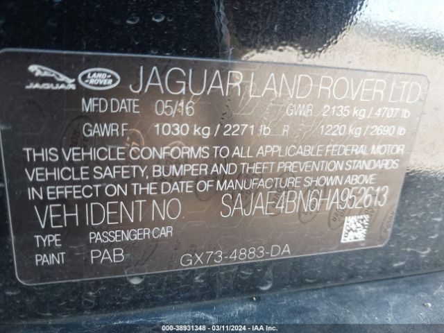 Photo 8 VIN: SAJAE4BN6HA952613 - JAGUAR XE 