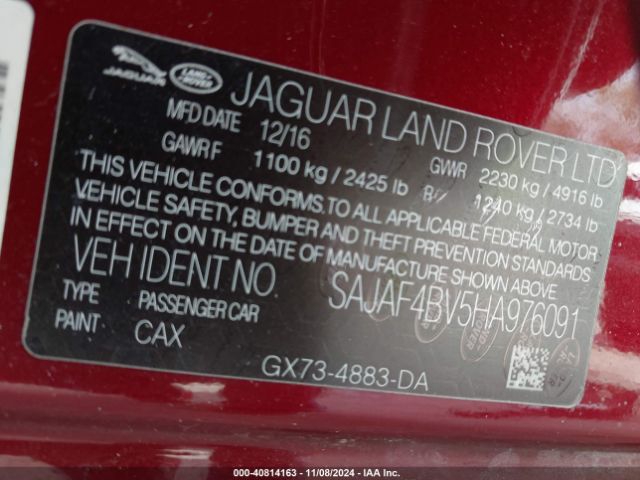 Photo 8 VIN: SAJAF4BV5HA976091 - JAGUAR XE 