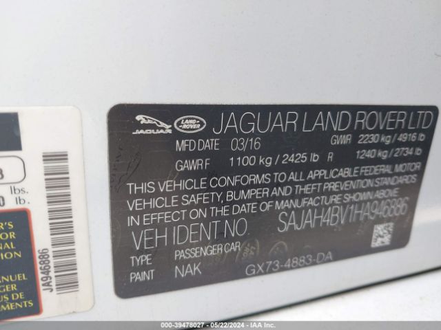 Photo 8 VIN: SAJAH4BV1HA946886 - JAGUAR XE 