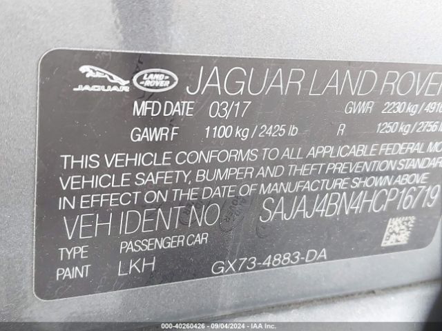 Photo 8 VIN: SAJAJ4BN4HCP16719 - JAGUAR XE 