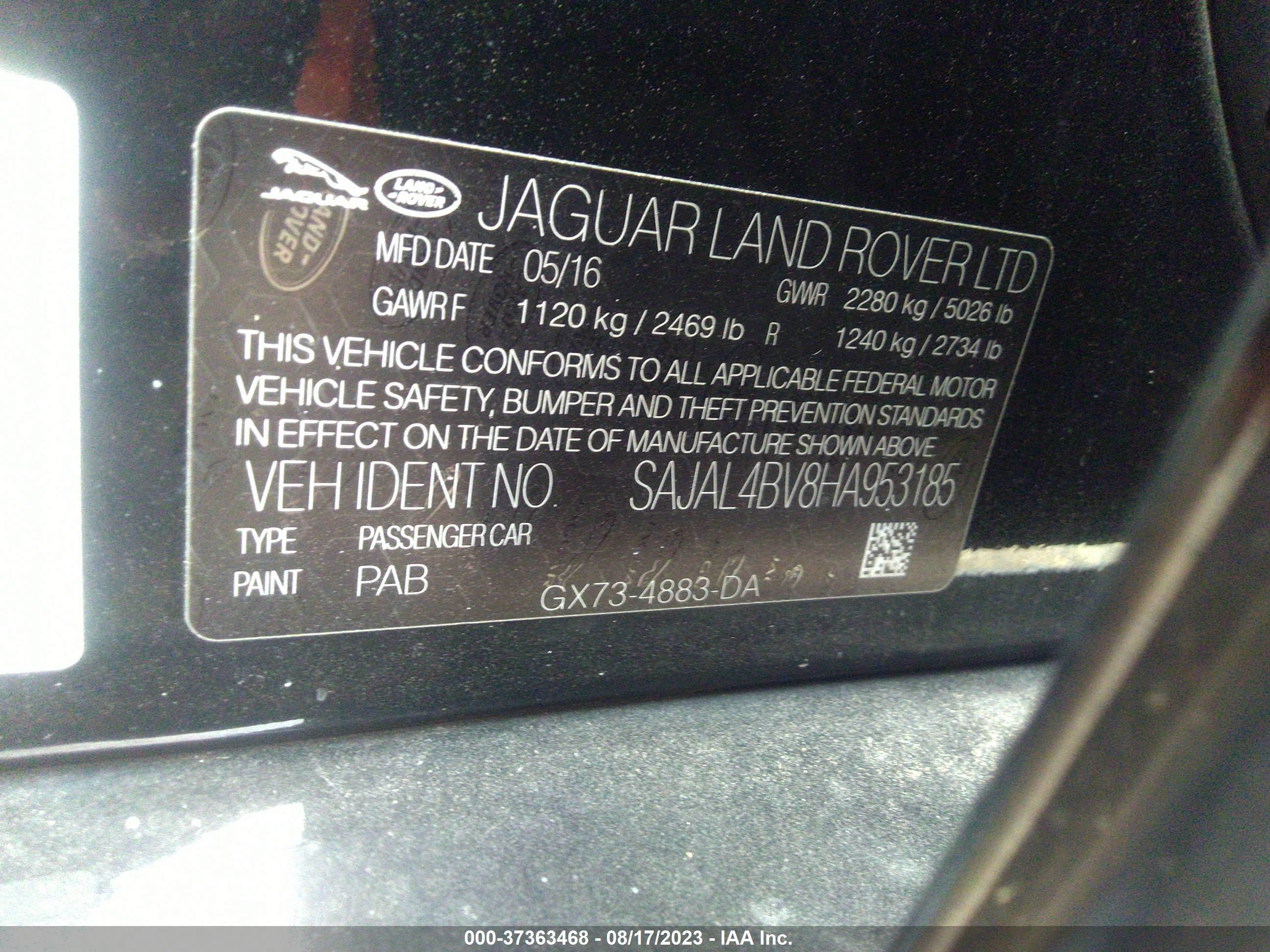 Photo 8 VIN: SAJAL4BV8HA953185 - JAGUAR XE 