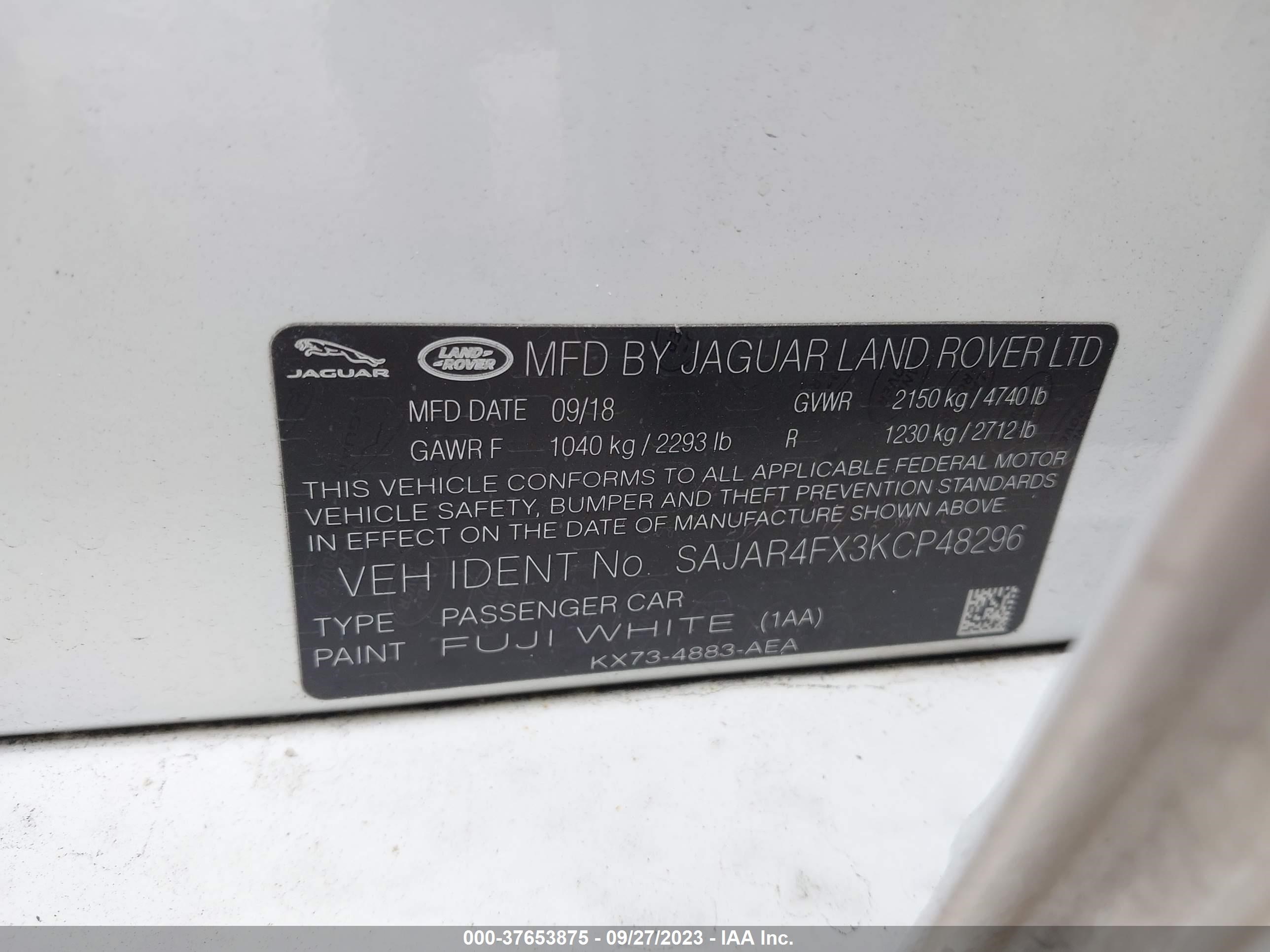 Photo 8 VIN: SAJAR4FX3KCP48296 - JAGUAR XE 