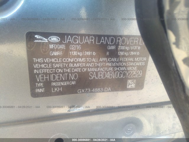 Photo 8 VIN: SAJBD4BV0GCY22529 - JAGUAR XF 