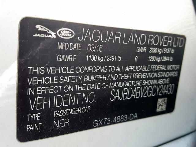 Photo 9 VIN: SAJBD4BV2GCY24430 - JAGUAR XF PREMIUM 