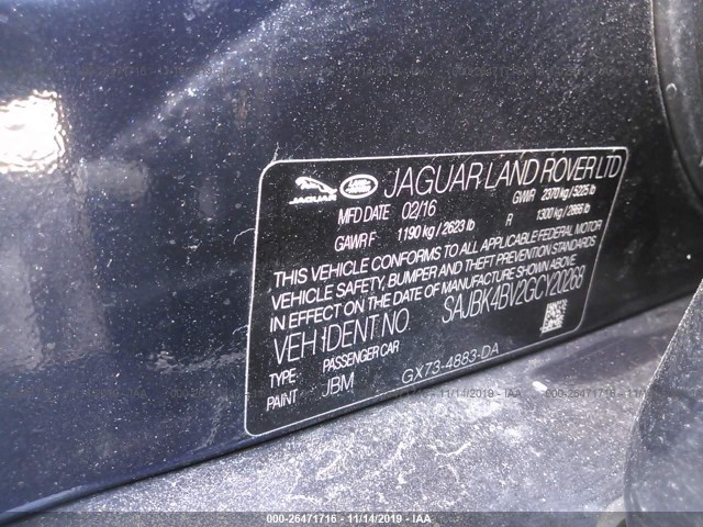 Photo 8 VIN: SAJBK4BV2GCY20268 - JAGUAR XF 